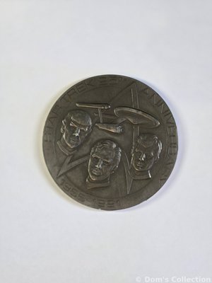 Médaille officielle du 25ème anniversaire de Star Trek en étain massif