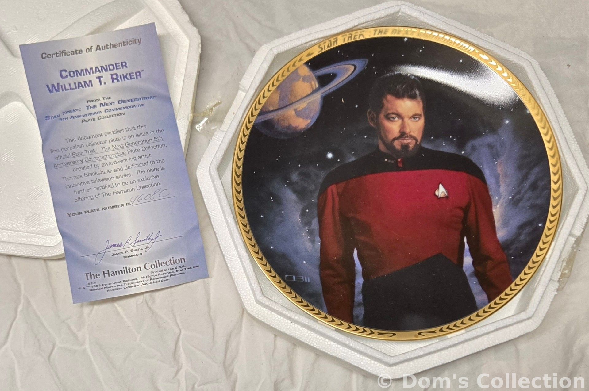 Assiette de Collection "Commander William T. Riker"