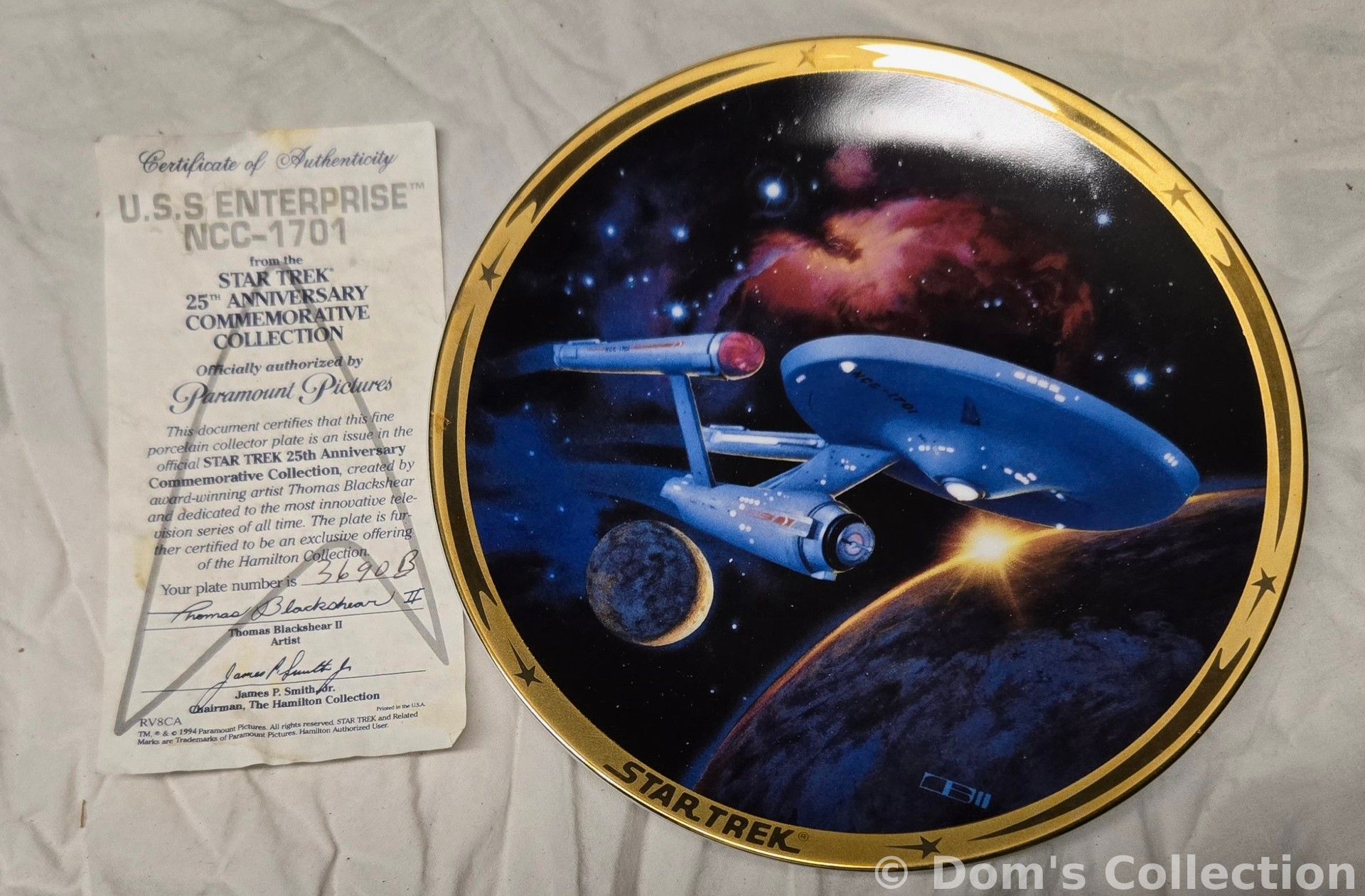 Assiette de Collection "U.S.S. ENTERPRISE NCC-1701"